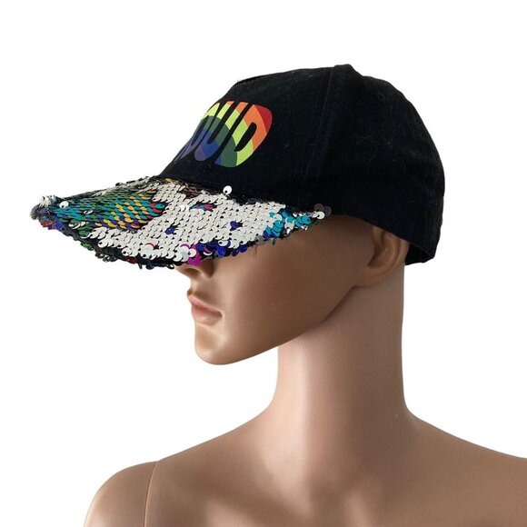 Collection Eighteen Baseball Hat Proud Pride Multicolored Sequins One Size - Picture 7 of 10
